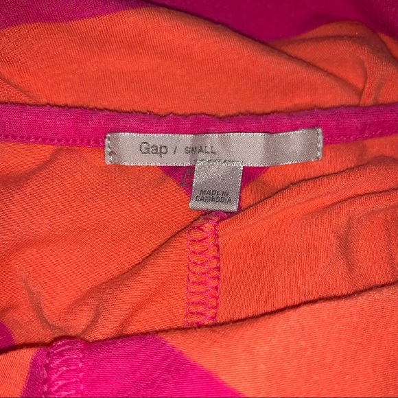 GAP Pink Orange Chevron Striped Colorblock Maxi Dress - Picture 5 of 6